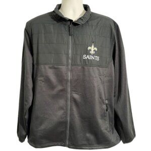 DUNBROOKE Explorer Tech Full-Zip Heather Black SAINTS Jacket - NWT Men's L